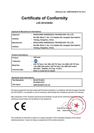 CE-LVE LED-T8-Tube