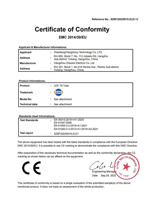 CE-EMC-LED-T8-Tube